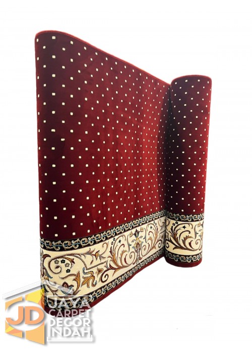 Karpet Sajadah Solomon Farangi Red Motif Bintik 120x600, 120x1200, 120x1800, 120x2400